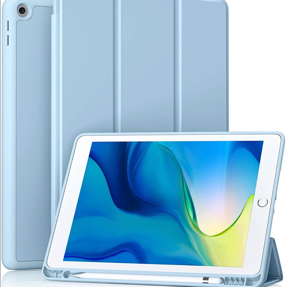 10.2 iPad case with pencil holder - Sky Blue